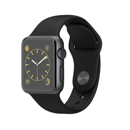 Apple Watch Sport 38mmスペースグレイアルミニウムケースとブラックスポーツバンド MJ2X2J/A