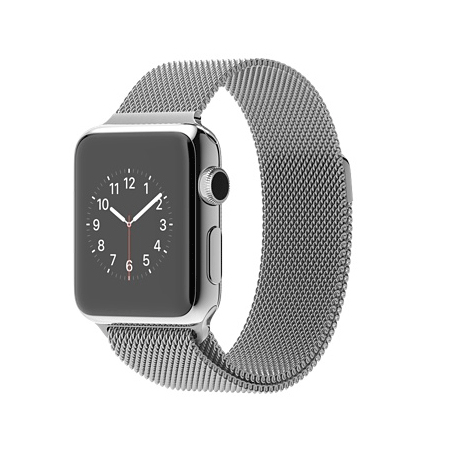 Apple Watch 38mmステンレススチールケースとミラネーゼループ MJ322J/A