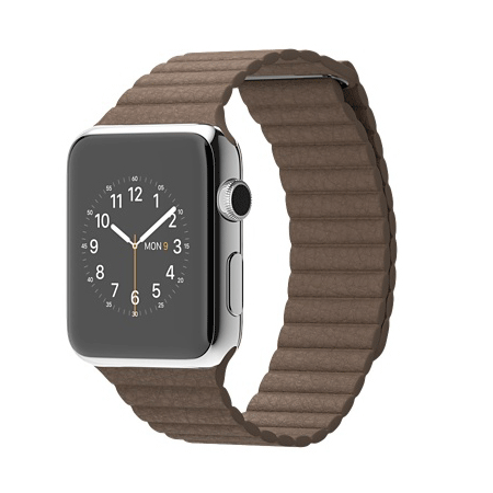 Apple Watch 42mmステンレススチールケースとライトブラウンレザーループ MJ402J/A【M】 MJ422J/A【L】