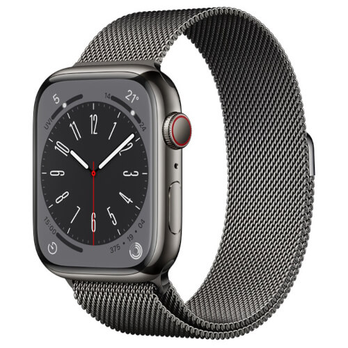 Apple Watch Series 8 GPS+Cellularモデル 45mm ステンレススチールケース/ミラネーゼループ