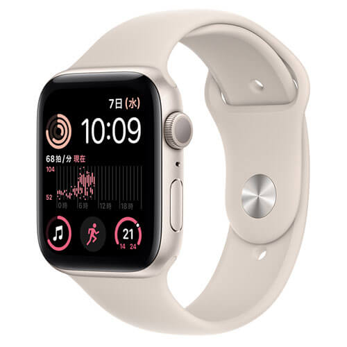 Apple Watch SE（第2世代）GPSモデル 44mm スターライトアルミニウムケース/スポーツバンド