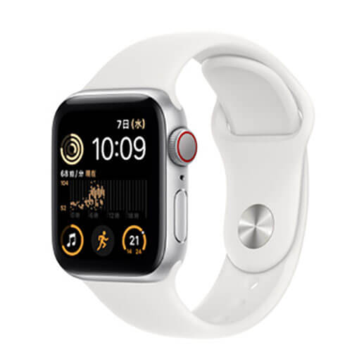 Apple Watch SE（第2世代）GPS+Cellularモデル 40mm シルバーアルミニウムケース/スポーツバンド
