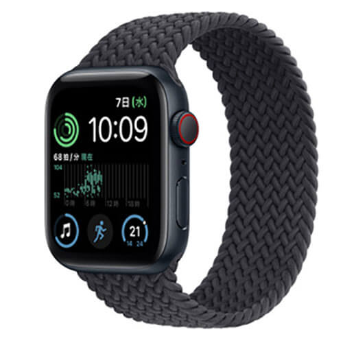 Apple Watch SE（第2世代）GPS+Cellularモデル 44mm ミッドナイトアルミニウムケース/ブレイデッドソロループ