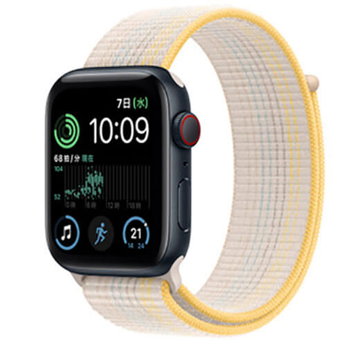 Apple Watch SE（第2世代）GPS+Cellularモデル 44mm ミッドナイトアルミニウムケース/スポーツループ