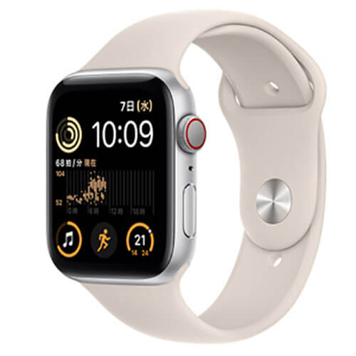 Apple Watch SE（第2世代）GPS+Cellularモデル 44mm シルバーアルミニウムケース/スポーツバンド